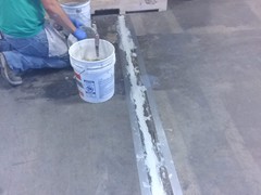 These are some repairs we did in a warehouse the gets a loy of wear and tear on the floor. We used a product called Flexcrete to make the repairs to the floor. This product is a very durable and strong product.