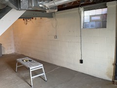 This is a photo of a bowing basement wall.