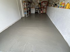 The floor was resurfaced following the completion of repairs.