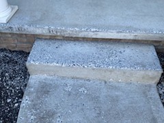 Porch, step repair – the porch and adjacent steps are spalling and crumbling on the edges.  There are also visible cracks on the porch