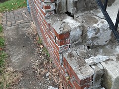 These steps had severe damage, including cracking and chunks missing.  