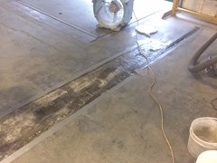These are some repairs we did in a warehouse the gets a loy of wear and tear on the floor. We used a product called Flexcrete to make the repairs to the floor. This product is a very durable and strong product.">